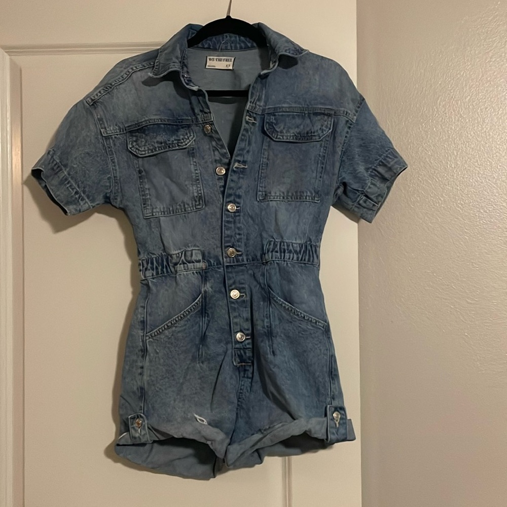 Free People Denim Romper